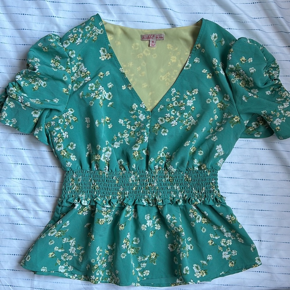 5 for $10 Rabbit rose blouse - Picture 3 of 6